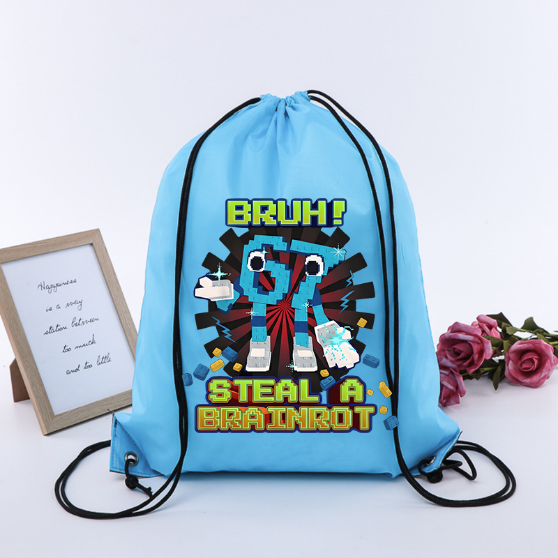Drawstring Gym Bag - Steal A Brainrot 67 Six Seven