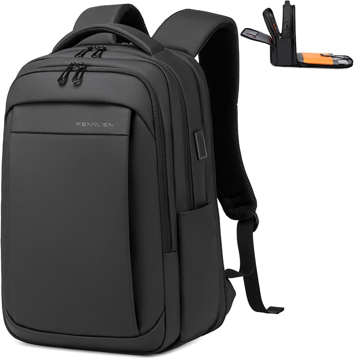 Laptop Backpack 15.6 - Expandable Travel Backpack, Water Resistant Laptop