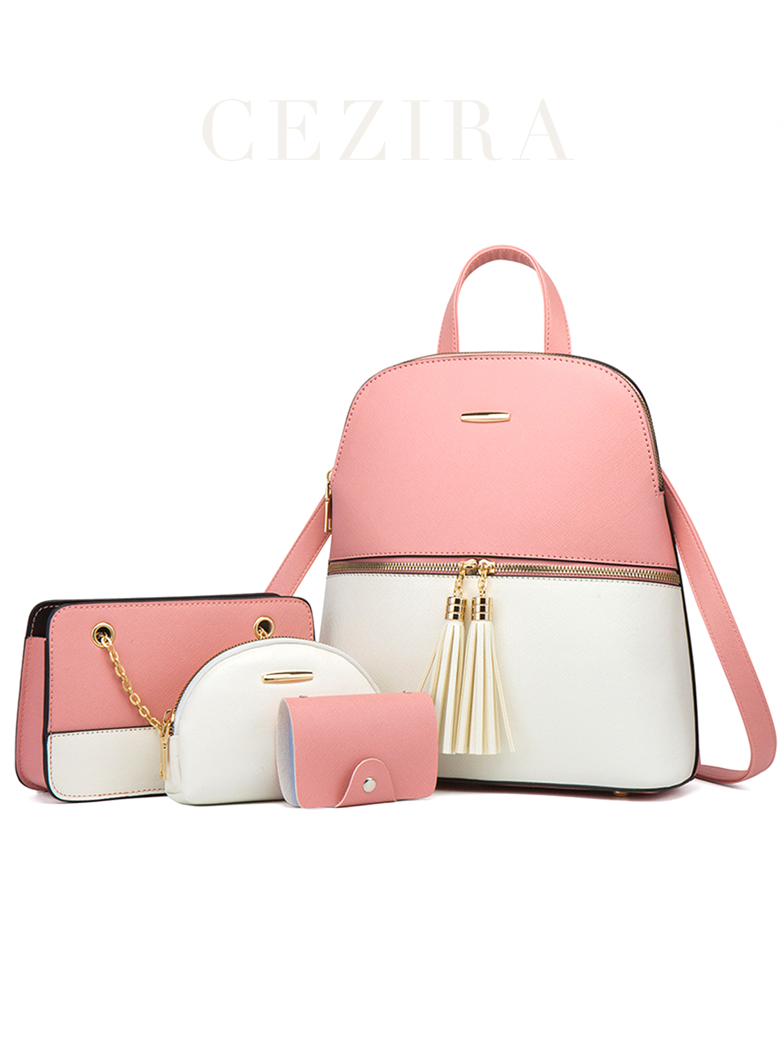Mini Backpack Purse - 4 PCS Bags Set Women's Fashion