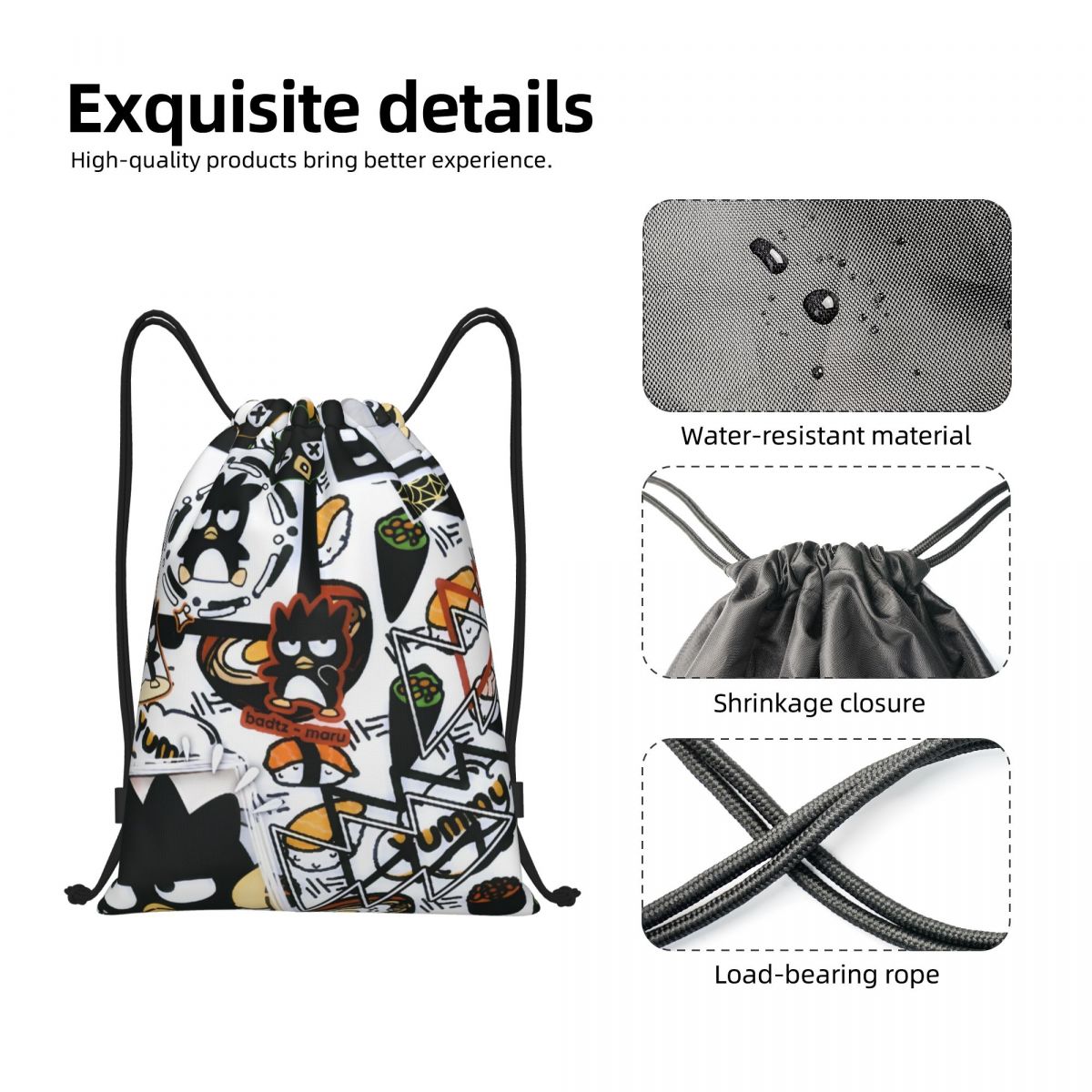 Cute Cartoon Penguin Bad Badtz – Drawstring Gym Bag Bewertung und Preis