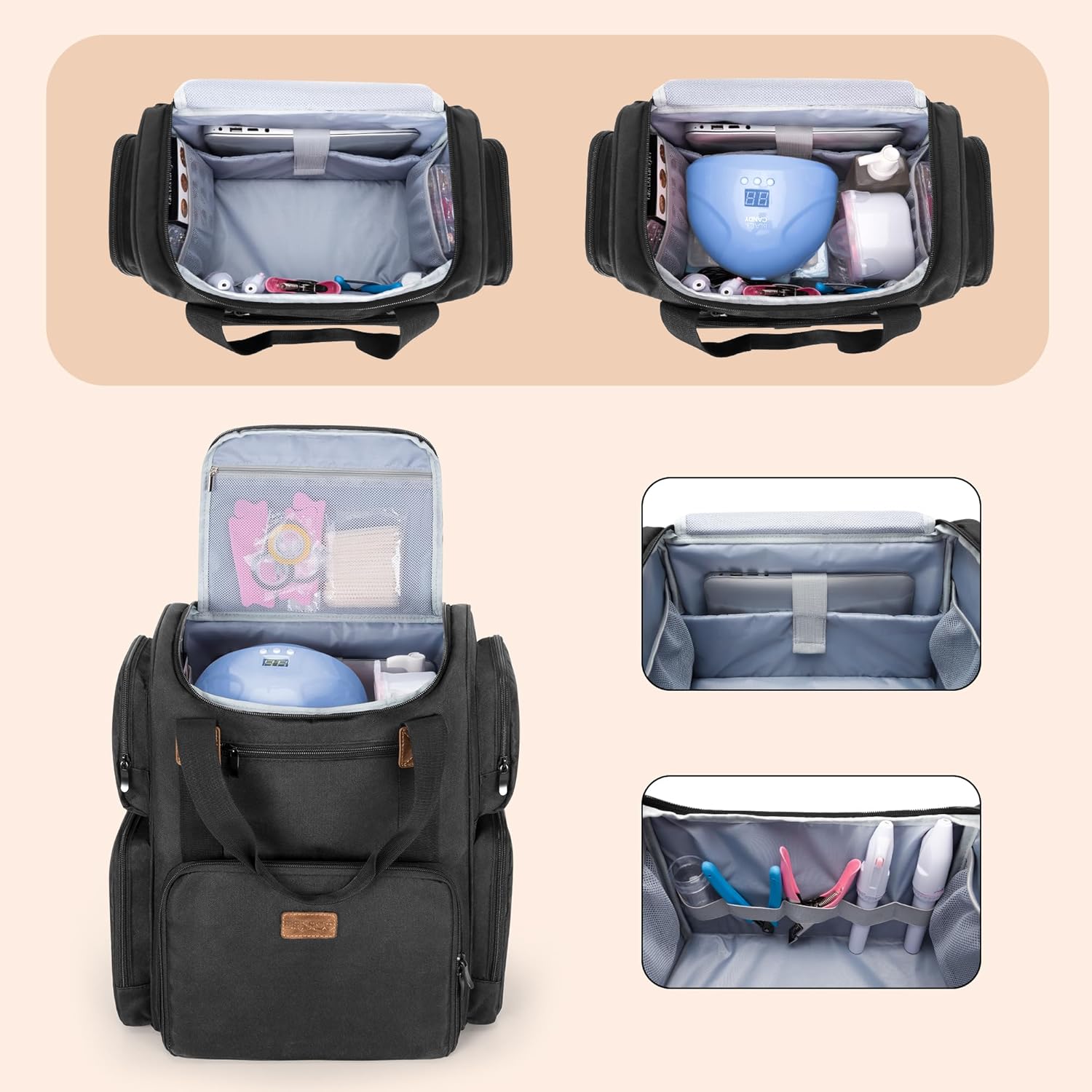 Nail Polish Organizer Backpack – Laptop Sleeve Removable Bewertung und Preis
