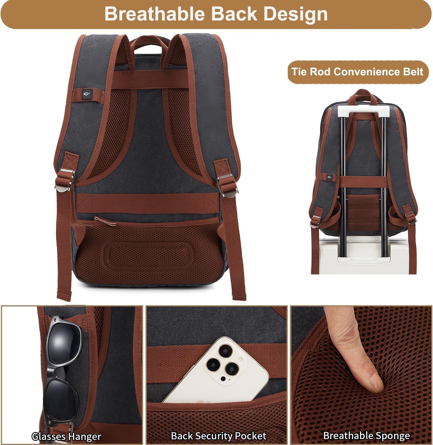 Canvas Travel Laptop Backpack, – Laptop Backpack 15.6 Bewertung und Preis