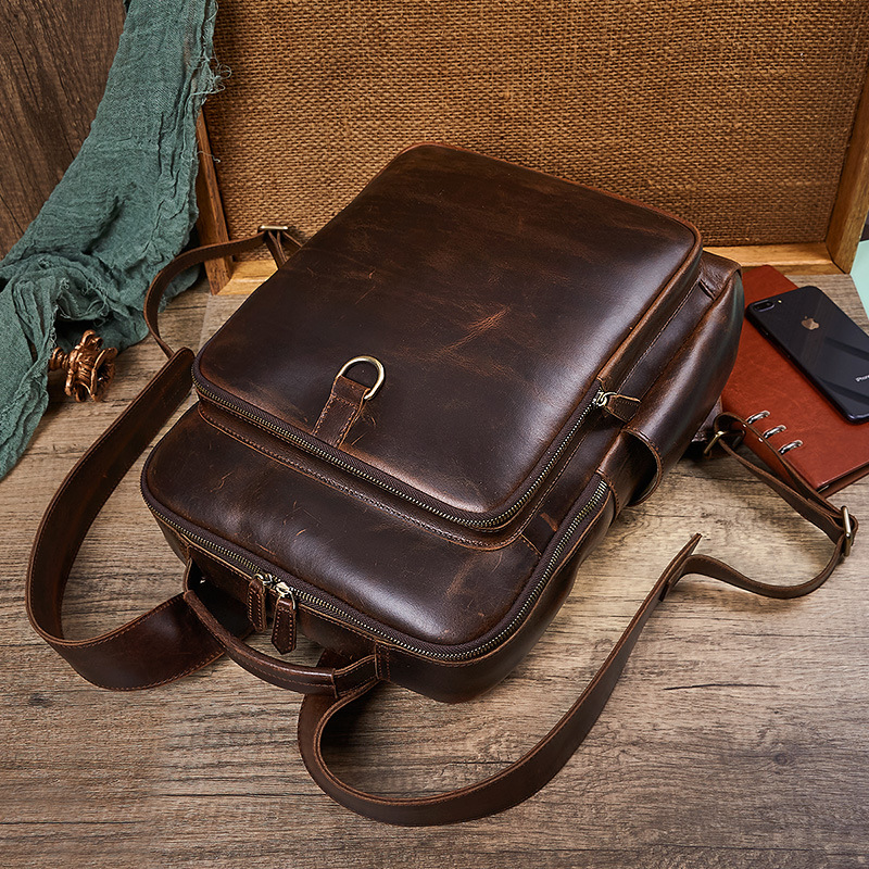 Men's Top Grain Waxed Leather  – Leather Backpack Vintage Bewertung und Preis