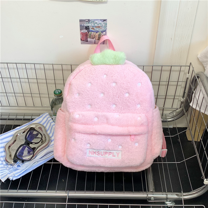Plush Strawberry Classic Solid – Fashion Backpack Women Bewertung und Preis
