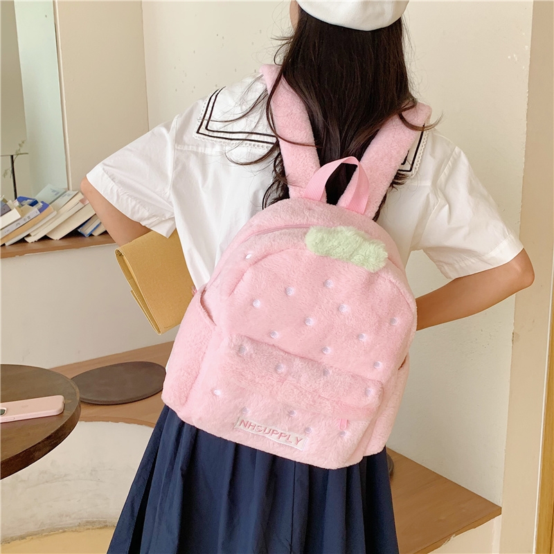 Plush Strawberry Classic Solid – Fashion Backpack Women Bewertung und Preis