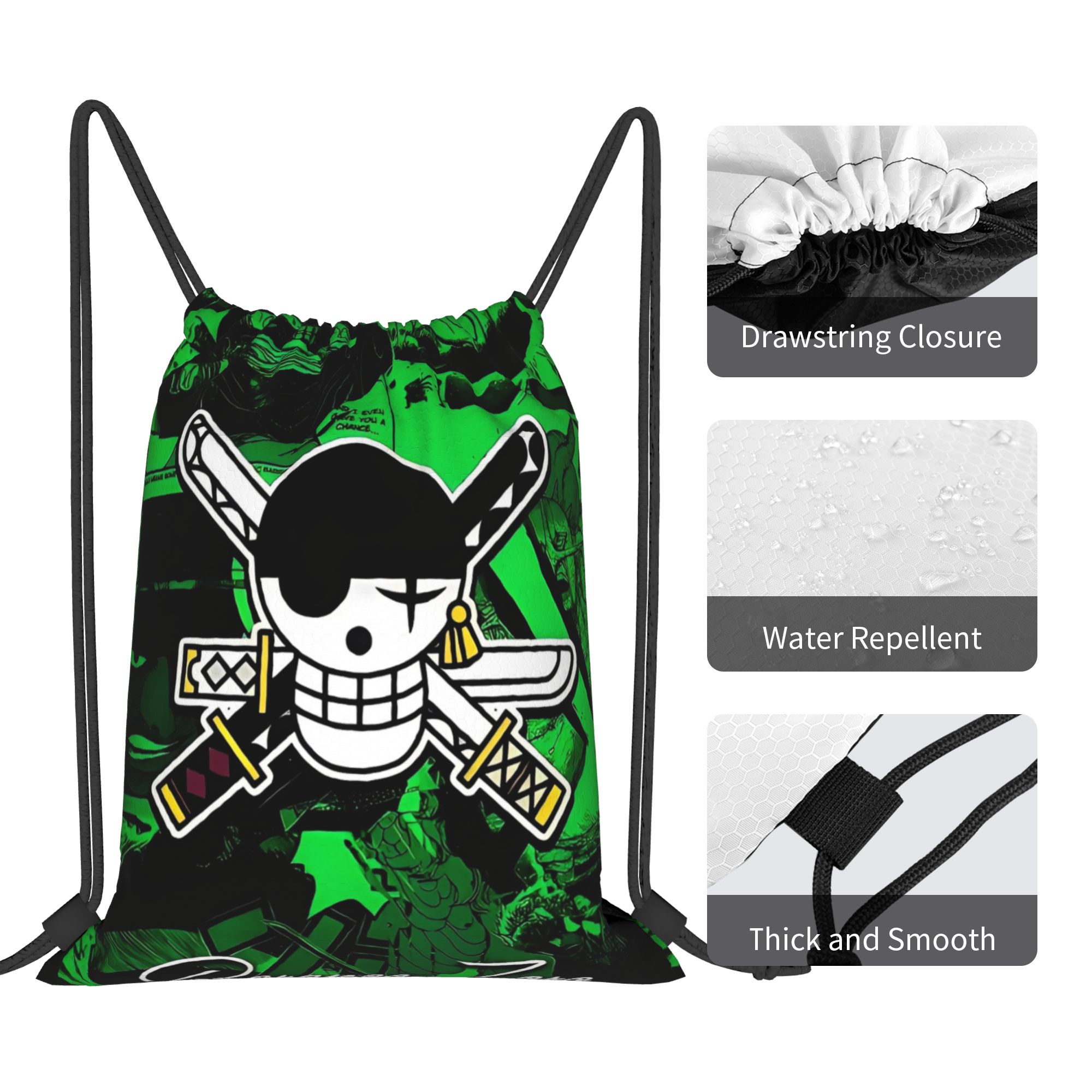 One Piece Zoro Skull Backpack  – Drawstring Gym Bag Bewertung und Preis