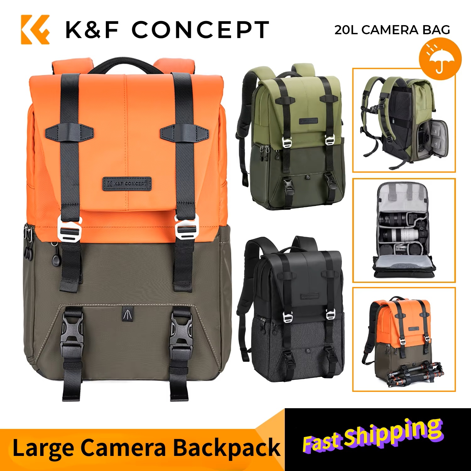 K&F CONCEPT Camera Backpack Tr – Laptop Backpack 15.6 Bewertung und Preis