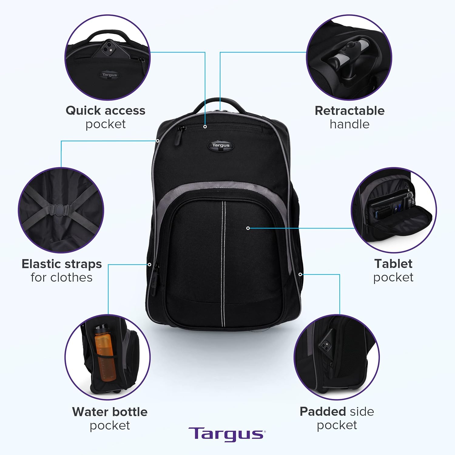 16-Inch Rolling Laptop Backpac – Laptop Sleeve Removable Bewertung und Preis