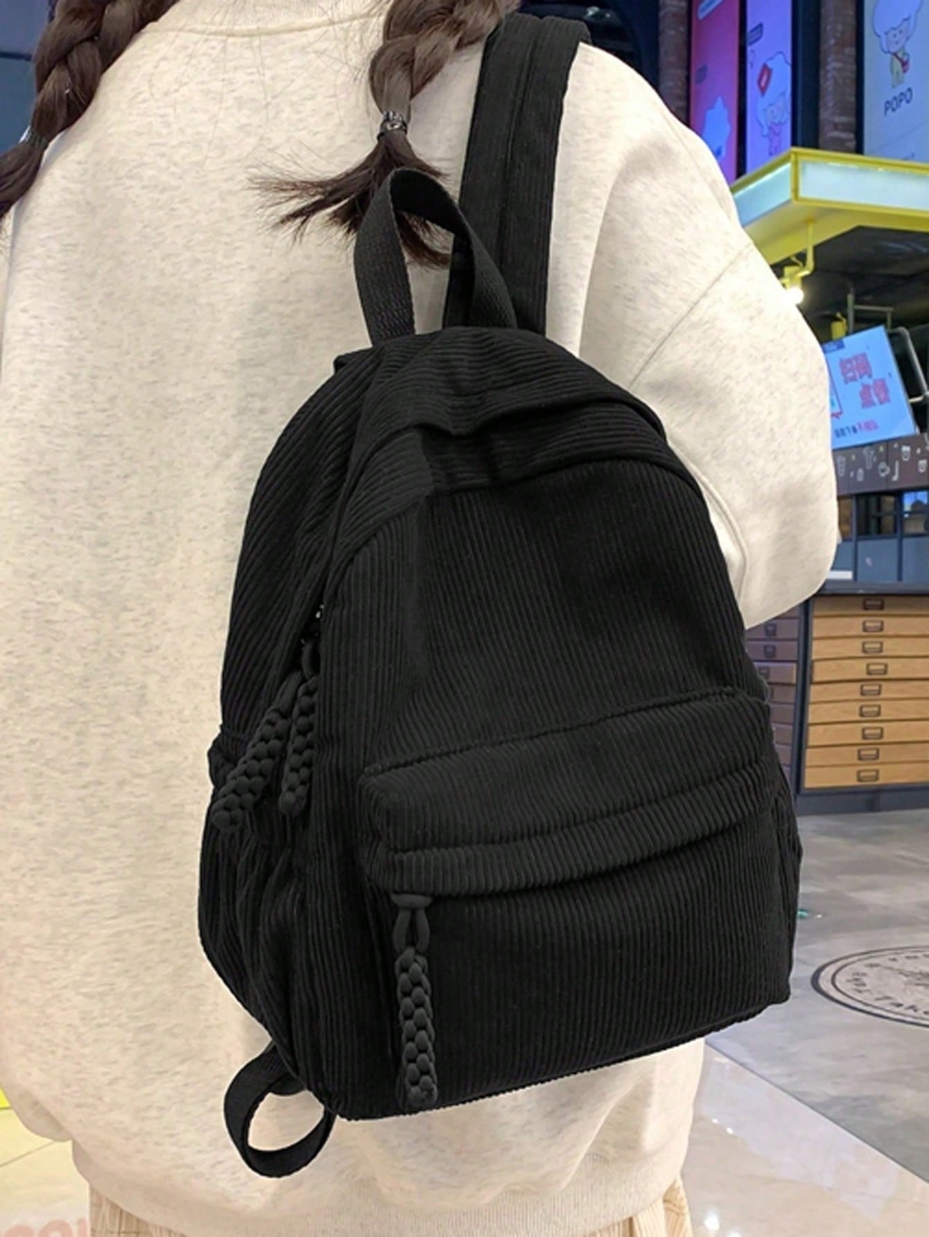 Solid Color Corduroy Fabric Fa – Fashion Backpack Women Bewertung und Preis