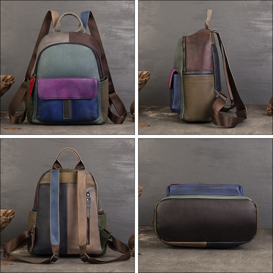 【New Arrival】 Vintage Color Bl – Leather Backpack Vintage Bewertung und Preis