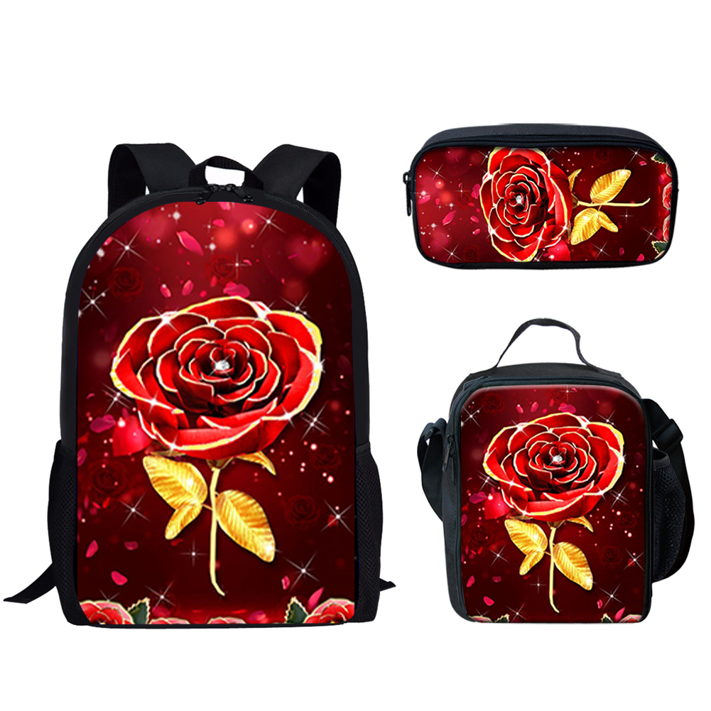 Gothic Red Rose Design Print 3 – School Backpack Teen Bewertung und Preis