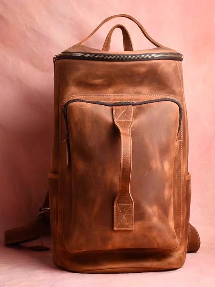 Handmade Mens Large Capacity T – Leather Backpack Vintage Bewertung und Preis