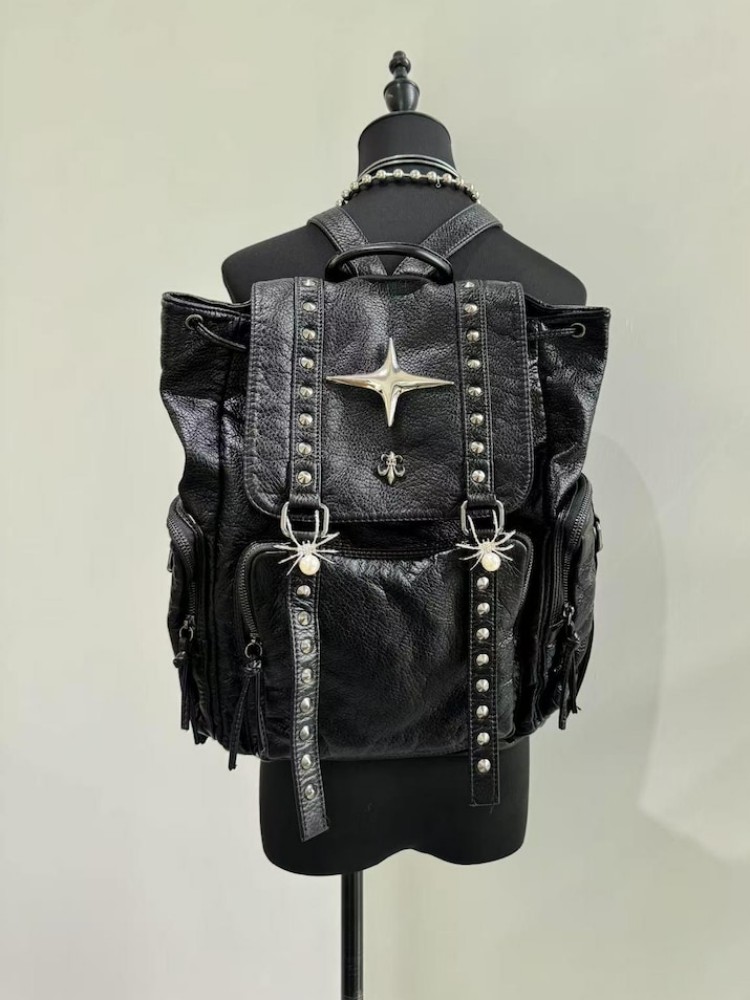 Gothic Punk PU Leather Shoulde – Leather Backpack Vintage Bewertung und Preis