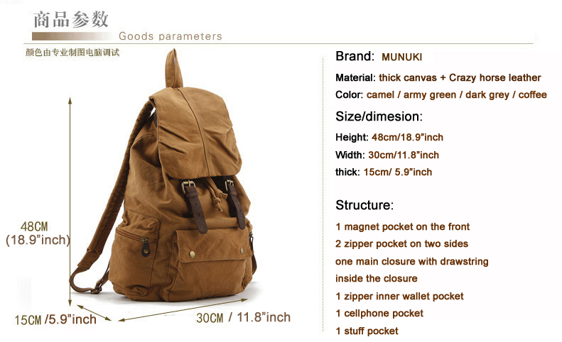 Fashion Vintage Leather milita – Rucksack Military Style Bewertung und Preis