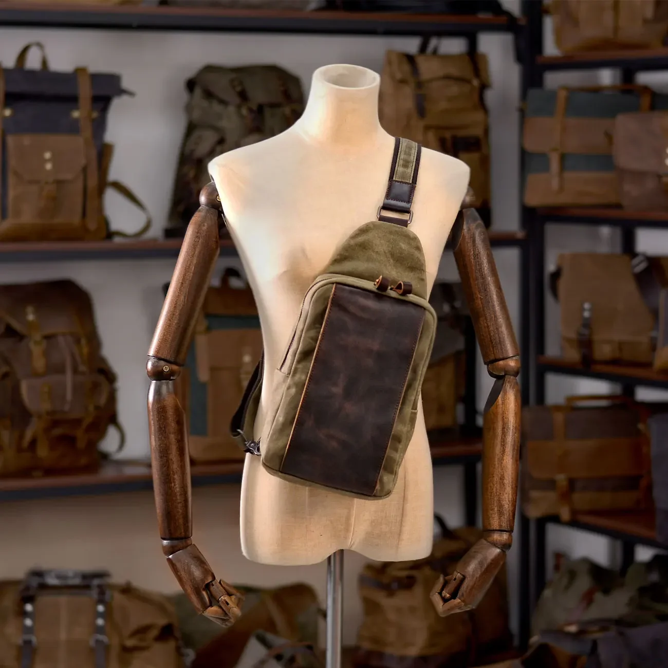 Casual Men's Vintage Waxed Can – Sling Backpack Shoulder Bewertung und Preis